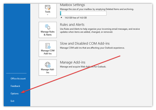 Outlook Desktop Windows - Mail Options